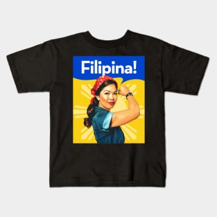 Pinoy Pride - Proud and Strong Filipina T-Shirt Kids T-Shirt
